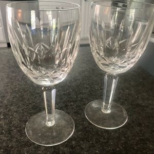 COPY - Two Waterford Lismore Water Goblet/Wine Glasses